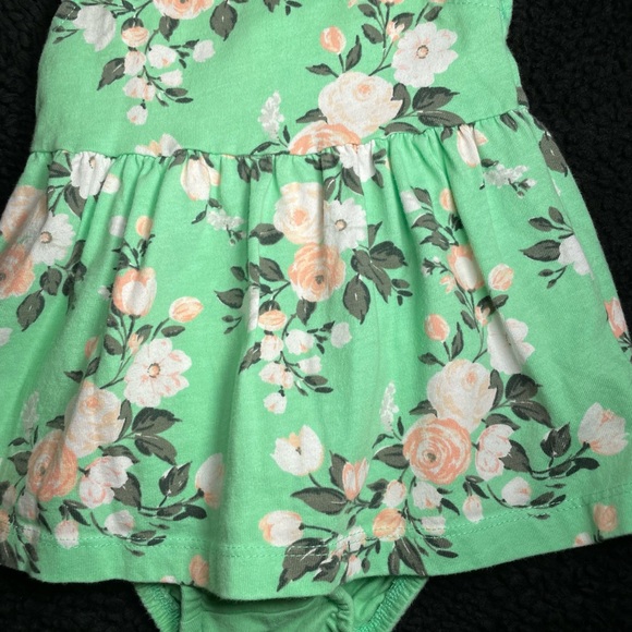 BABY GIRL GREEN FLORAL DRESS | 3 MONTHS - Picture 3 of 6